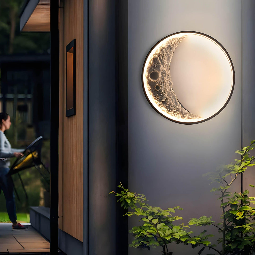 Indoor/outdoor 24-inch Led Crescent on Wall Lamp Black Farmhouse Industrial - Diamond Home USA