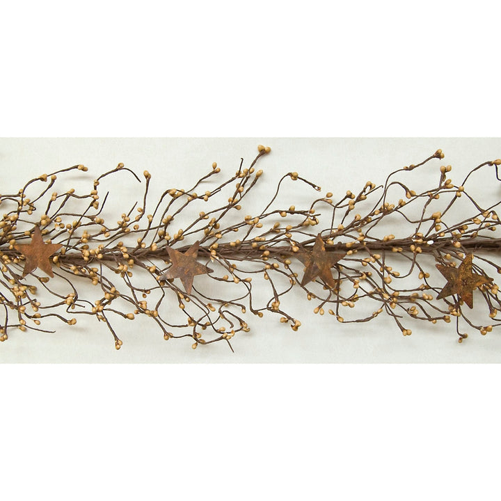 Pip Berry Garland with Stars Old Gold 40" 40 Inches Un-lit