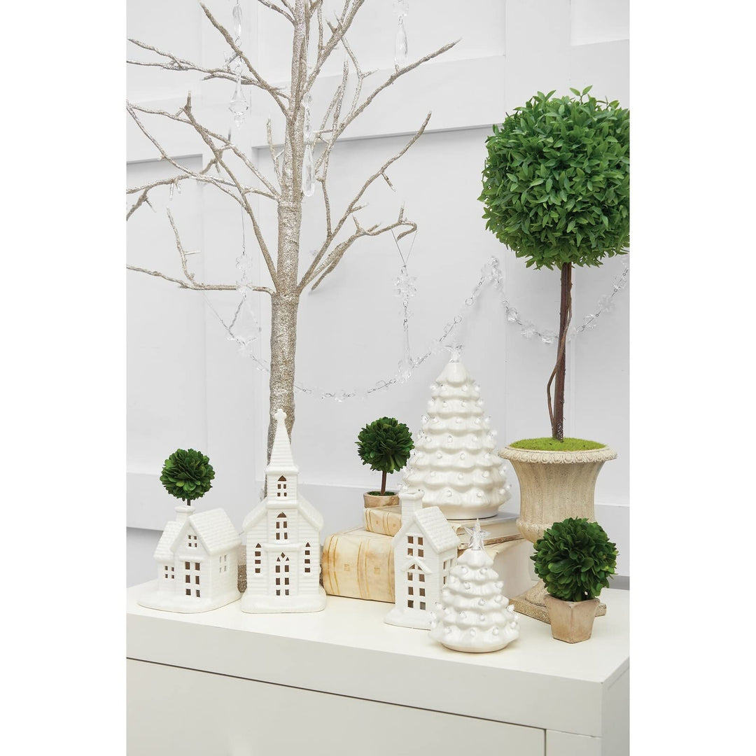 Large White Tree Led Figurine - Diamond Home USA