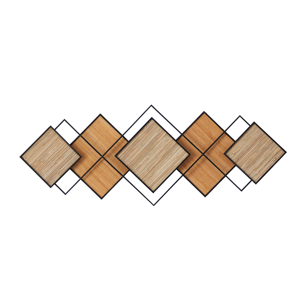 Brown Wood Modern Geometric Wall Contemporary - Diamond Home USA