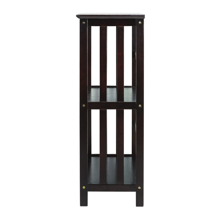 Mission Style 3-Tier Shelf Brown Craftsman Modern Contemporary Wood Espresso - Diamond Home USA