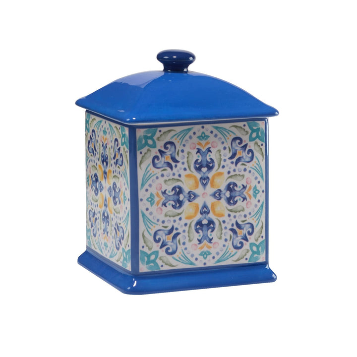 Lemonade 3 Piece Canister Set 64 Oz 82 96 Oz. Blue Multi Color Floral Ceramic - Diamond Home USA