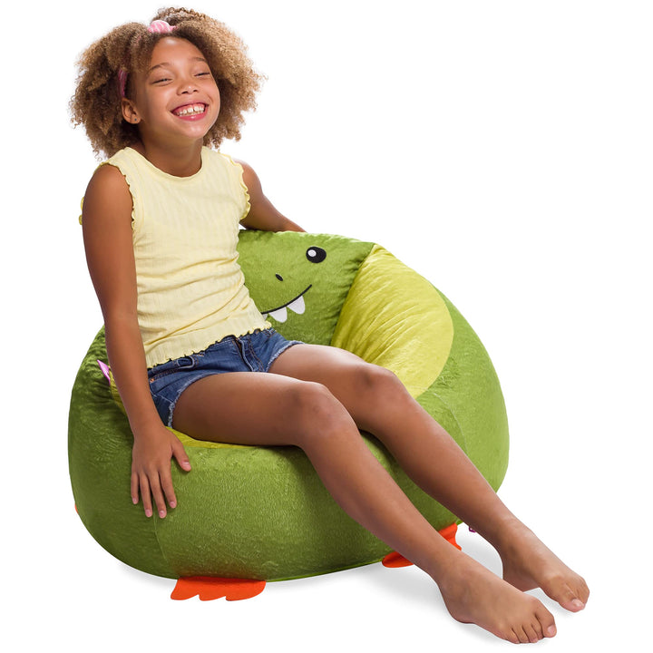 Posh Creations Cute Soft and Comfy Bean Bag Chair for Kids Animal - Dinosaur