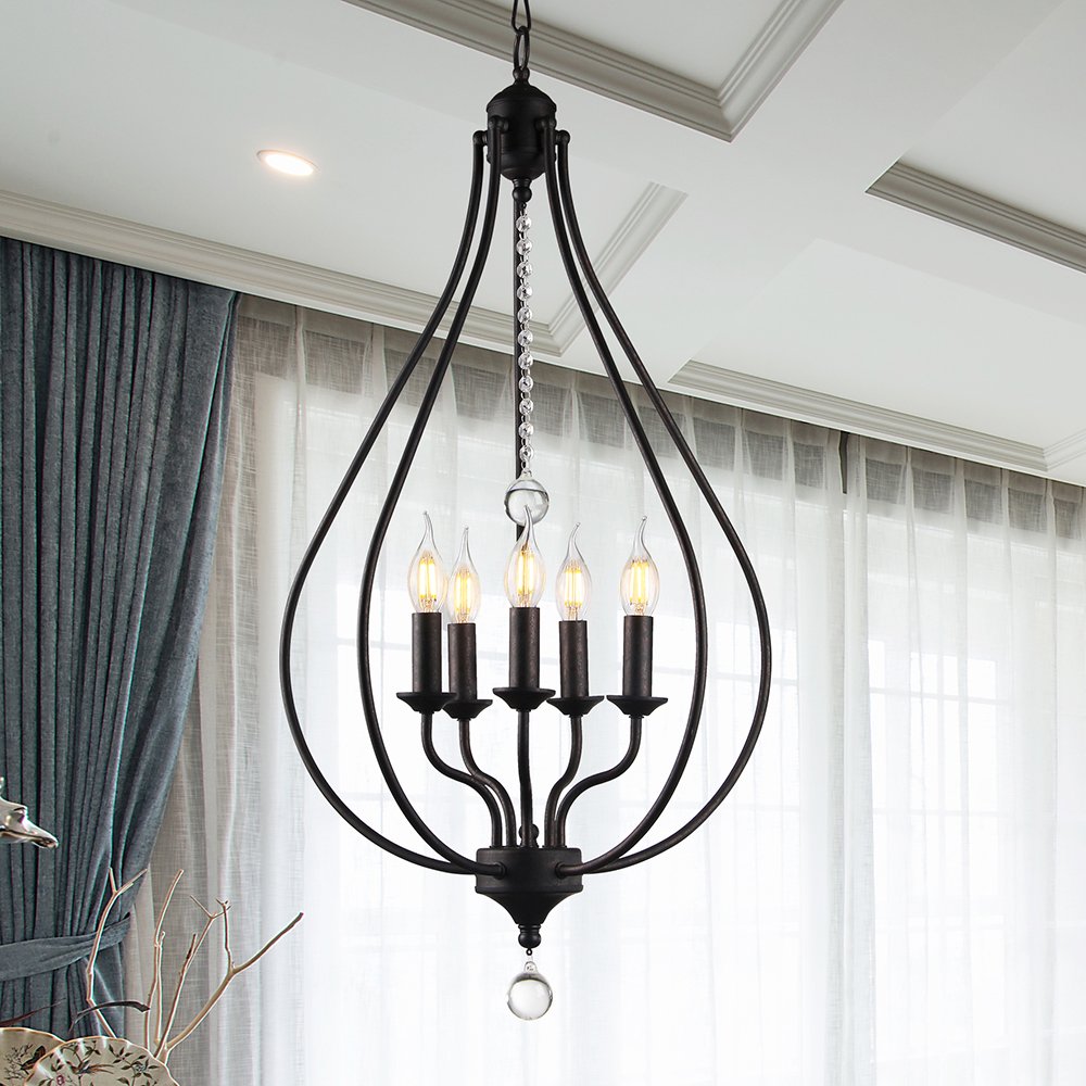 Warehouse of Tiffany 1609-5 Amriana 5-Light 18-Inch Antique Bronze Cage - Diamond Home USA