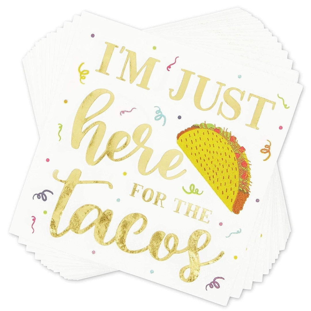Mexican Cocktail Napkins With Gold Foil For Parties 5 X Inches Orange Red Yellow - Diamond Home USA