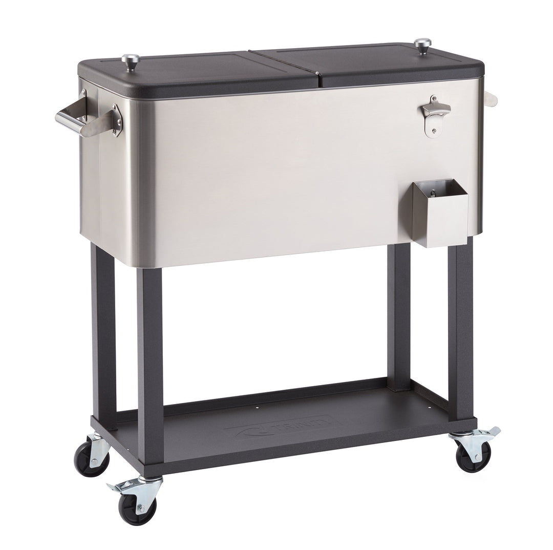 TRINITY Stainless Steel everage Cooler and Ice Chest with Wheels and uilt-in