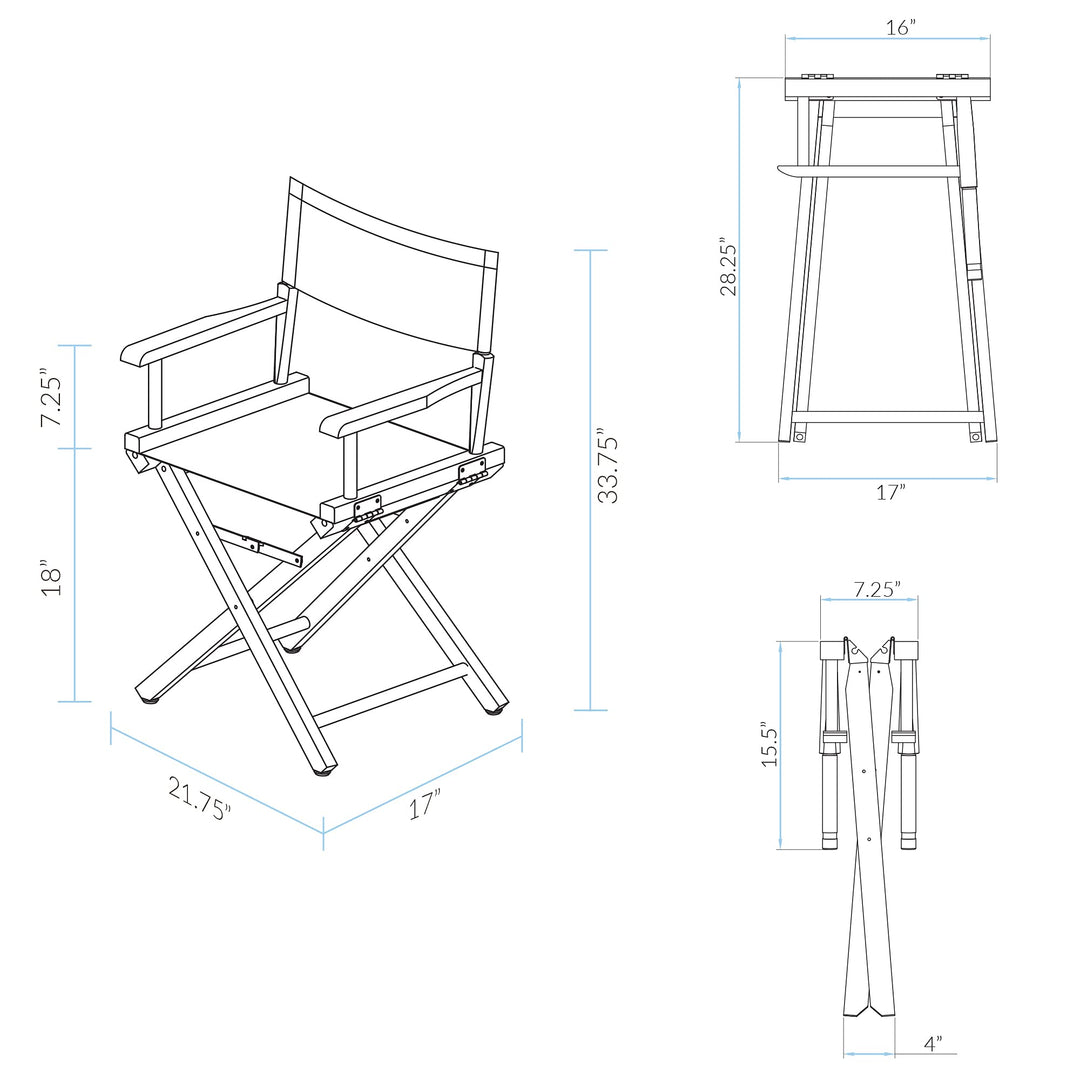 Casual Home 18" Classic Height Directors-Chairs Frame//Wheat