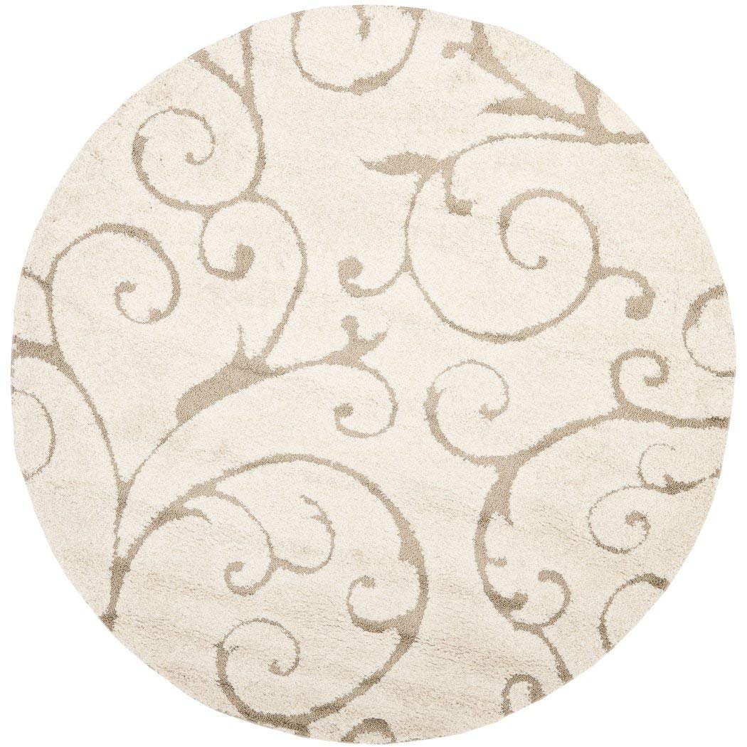 1 Piece Ivory Scrollwork Floral Pattern Area Rug (4 ft) Beautiful Luxury - Diamond Home USA