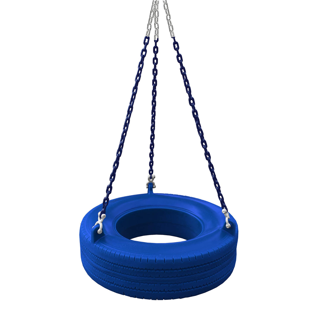 Gorilla Playsets 04-0015-B/B 360° Turbo Tire Swing with Plastic Coated Chains Blue