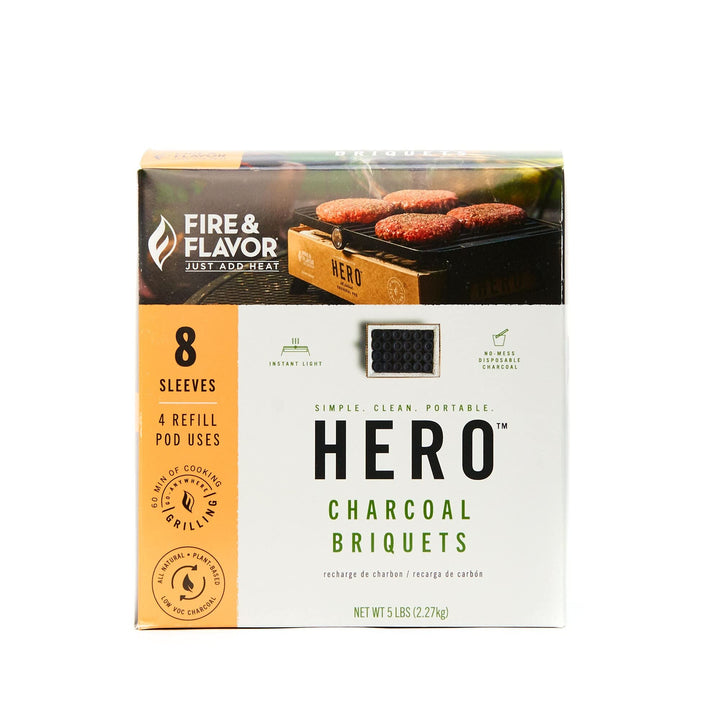 Fire Flavor Hero Charcoal 8 Sleeves 96 Black Ceramic - Diamond Home USA
