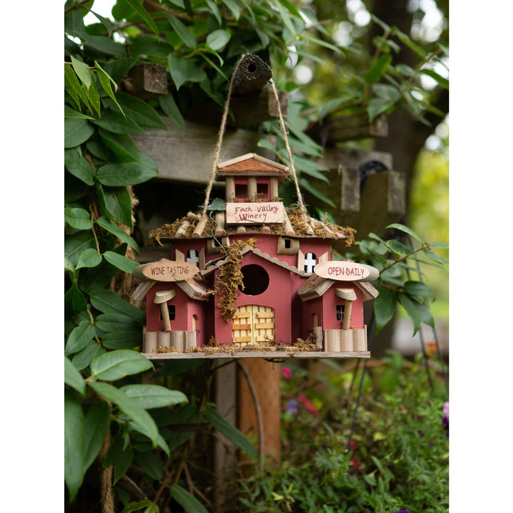 Zingz & Thingz Vintage Cottage Winery Birdhouse Red