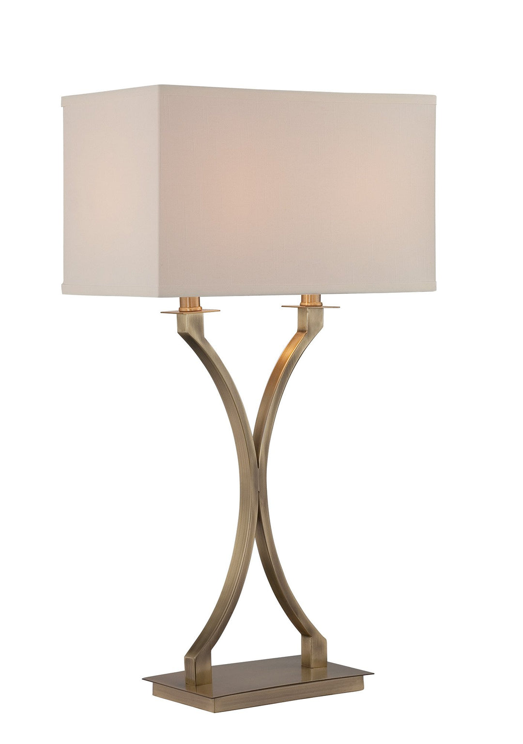 Lite Source LS-22615 Cruzito Table Lamp 29" x 9" x 16" Antique Brass/Off-White