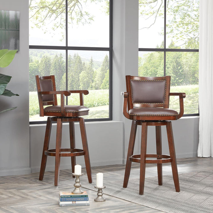 Boraam Broadmoor Swivel Extra Tall Barstool 50-Inch Cappuccino - Diamond Home USA