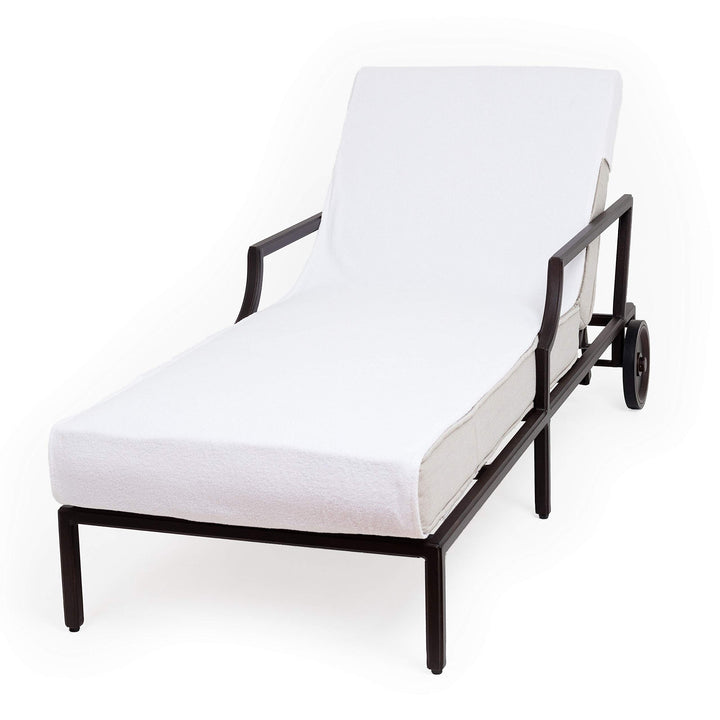 Turkish Cotton Standard Size Chaise Lounge Towel Cover White Solid Color