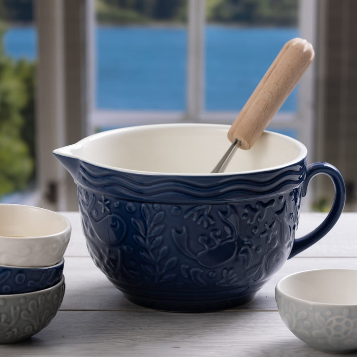 Nautical Bowl Blue Stoneware