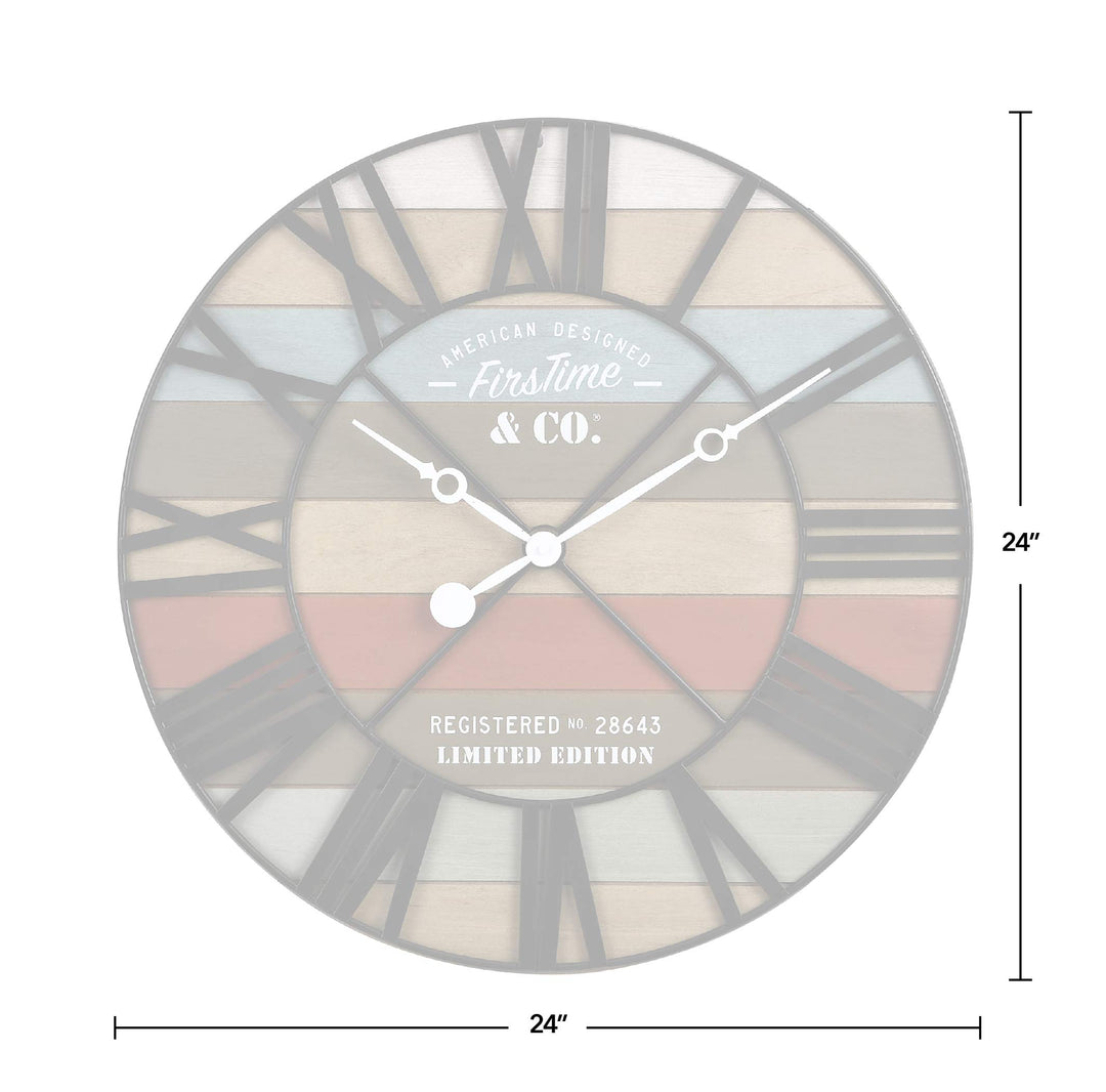 FirsTime & Co.® Colorful Maritime Farmhouse Planks Clock American Crafted - Diamond Home USA