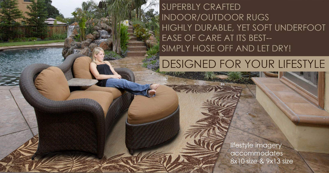 Gertmenian Indoor Outdoor Classic Flatweave Area Rug Stain & UV Resistant Carpet 7'10" x 10' - Diamond Home USA