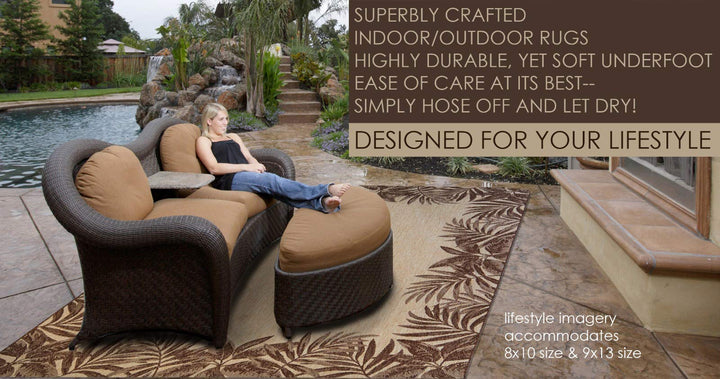 Gertmenian Indoor Outdoor Classic Flatweave Area Rug Stain & UV Resistant Carpet 7'10" x 10' - Diamond Home USA