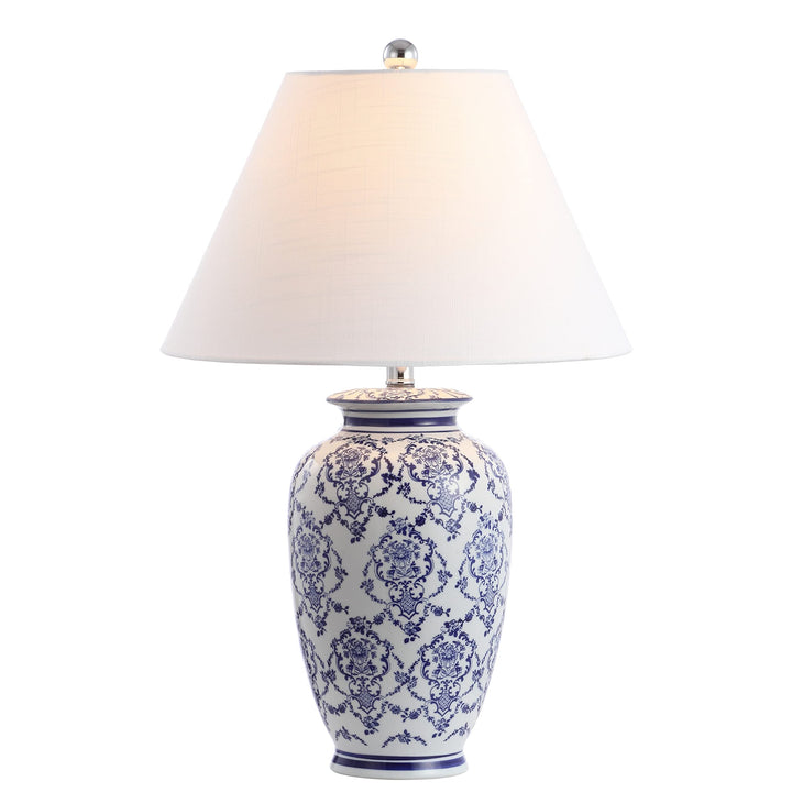 26.25" Chinoiserie Ceramic Led Table Lamp Blue/White Blue White Traditional - Diamond Home USA