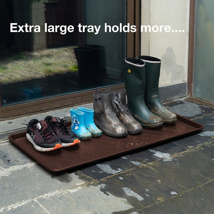 All Weather Boot Tray XL Size -Water Resistant Plastic Multi-Purpose for Shoes - Diamond Home USA