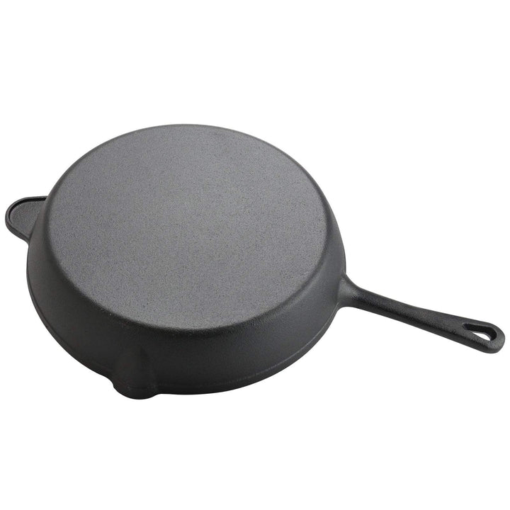 Store 12" Frying Pan Round Preseasoned O/s Color Sticker Black Cast Iron - Diamond Home USA