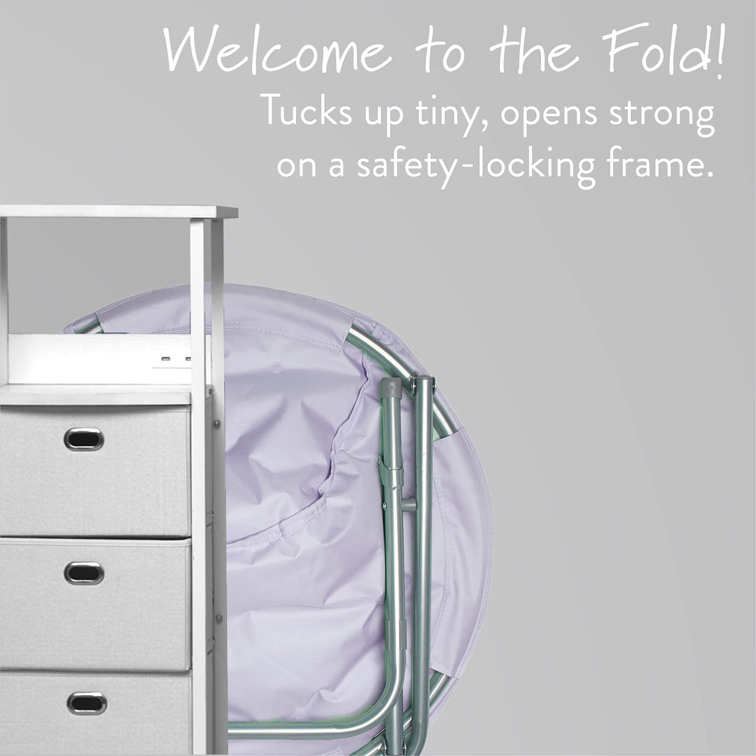 Urban Lifestyle Micromink Foldable Saucer Chair Lavender - Diamond Home USA