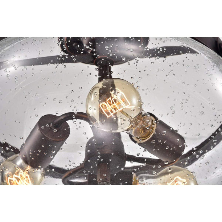 Oil Rubbed Bronze 3-light Semi Flush Mount with Seeded Glass Shade Rustic - Diamond Home USA