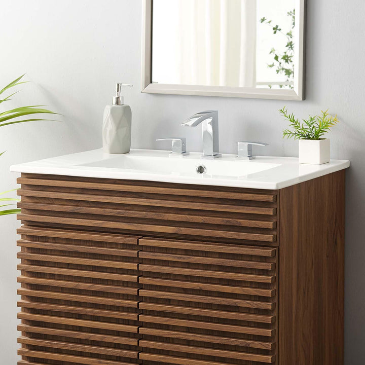 Modway EEI-4837-WHI Cayman 30" Bathroom Sink White - Diamond Home USA