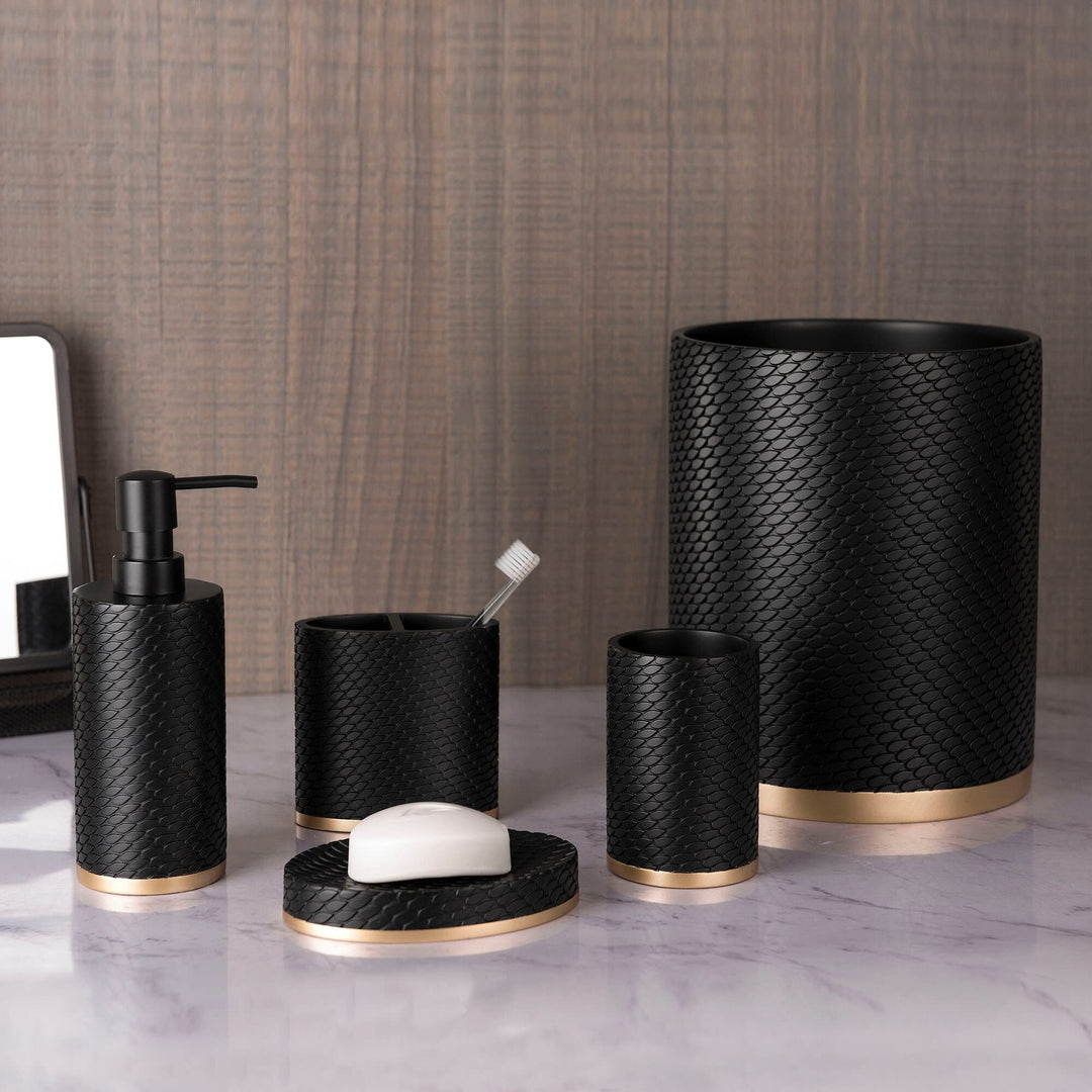 Lotion Black Geometric Modern Contemporary Resin Single Piece - Diamond Home USA