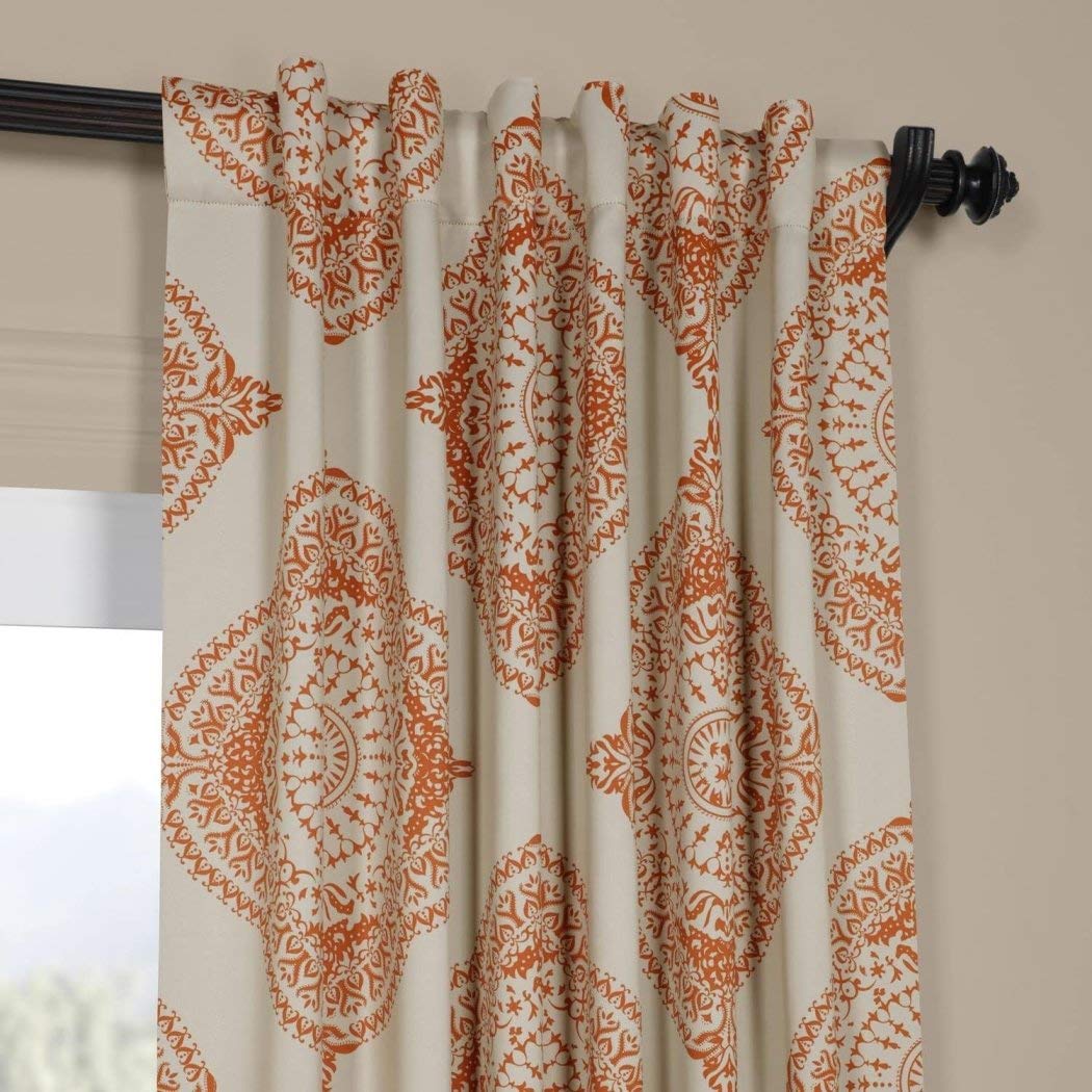2 Piece Girls Burnt Moroccan Window Curtain 96 Inch Pair Panel Set