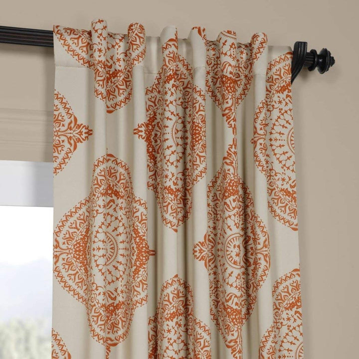 2 Piece Girls Burnt Moroccan Window Curtain 96 Inch Pair Panel Set