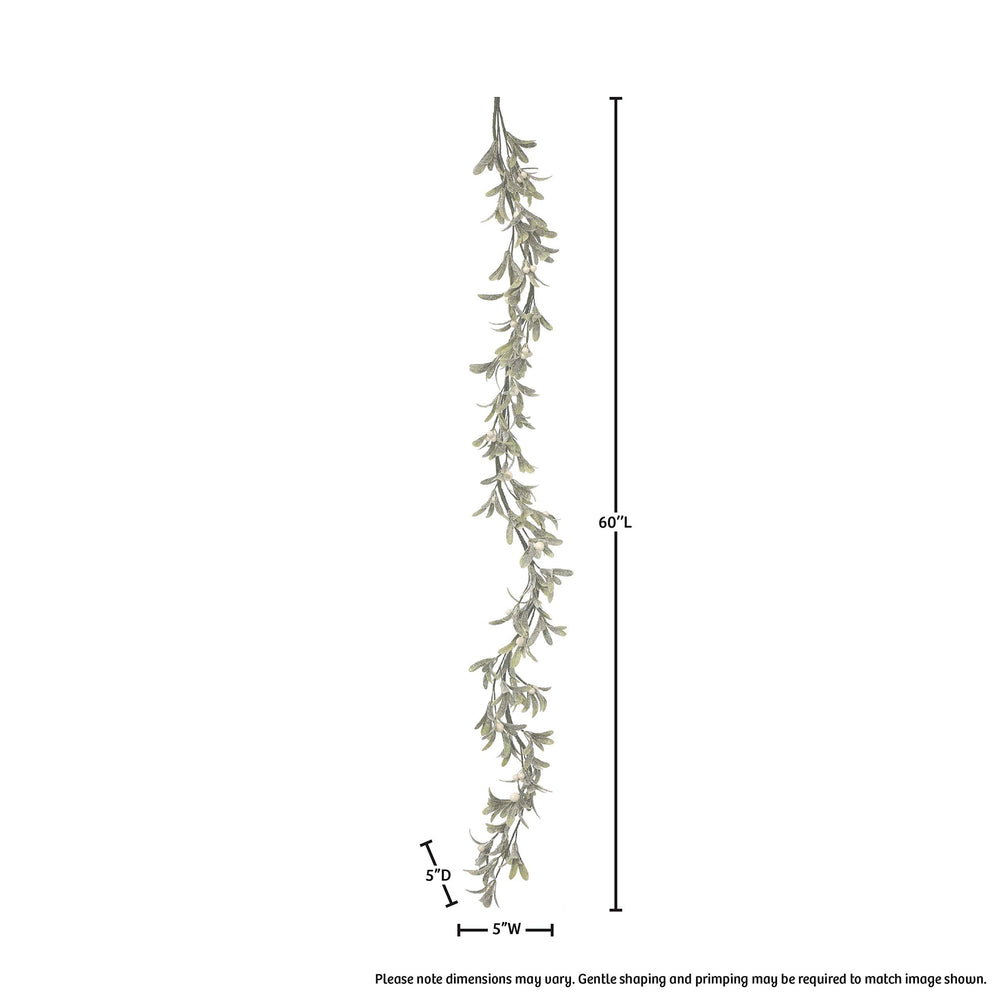 60" Frosted Mistletoe Berry Garland Un-lit - Diamond Home USA