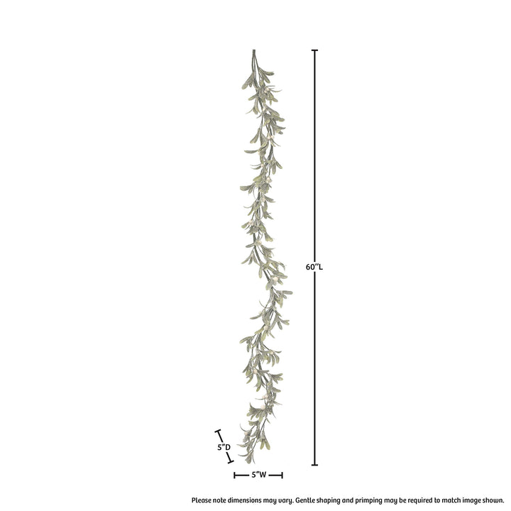 60" Frosted Mistletoe Berry Garland Un-lit - Diamond Home USA