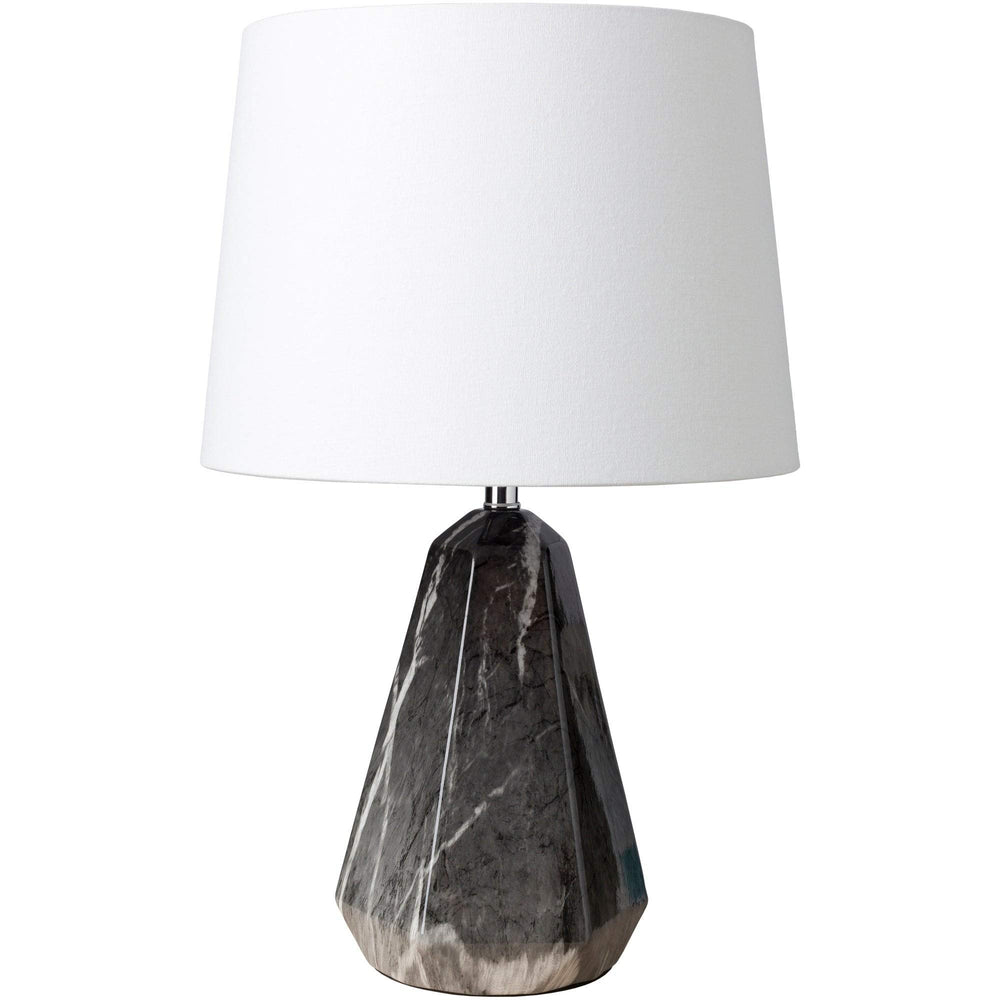 Table Lamp with Black Base and White Shade Modern Contemporary - Diamond Home USA
