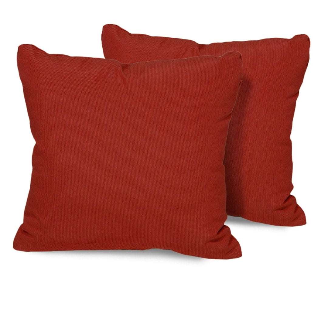Terracotta Outdoor Throw Pillows Square Set of 2 Red Solid Fade Resistant