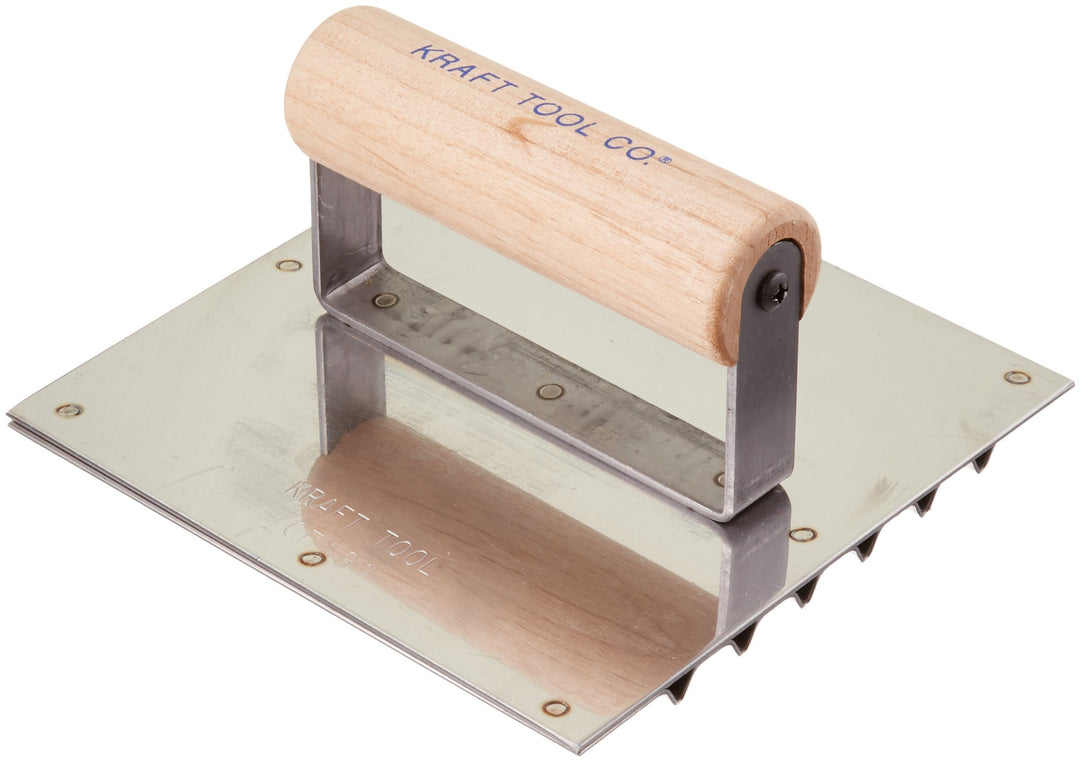 Kraft Tool CF131 Stainless Steel Driveway Safety Groover with Wood Handle 6 x