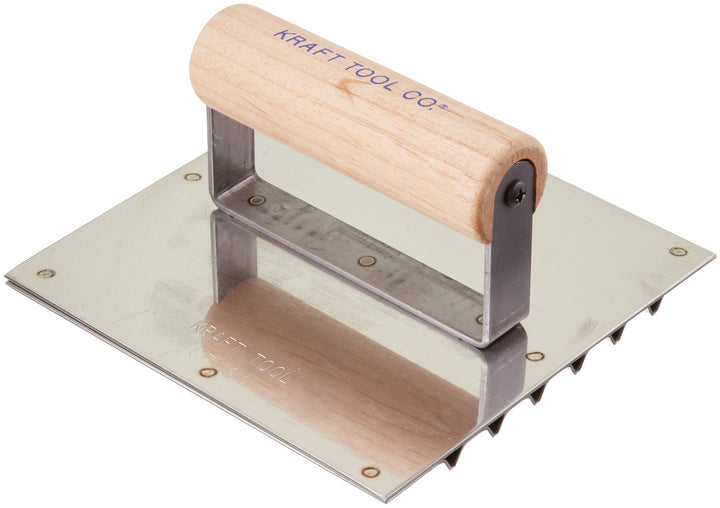 Kraft Tool CF131 Stainless Steel Driveway Safety Groover with Wood Handle 6 x