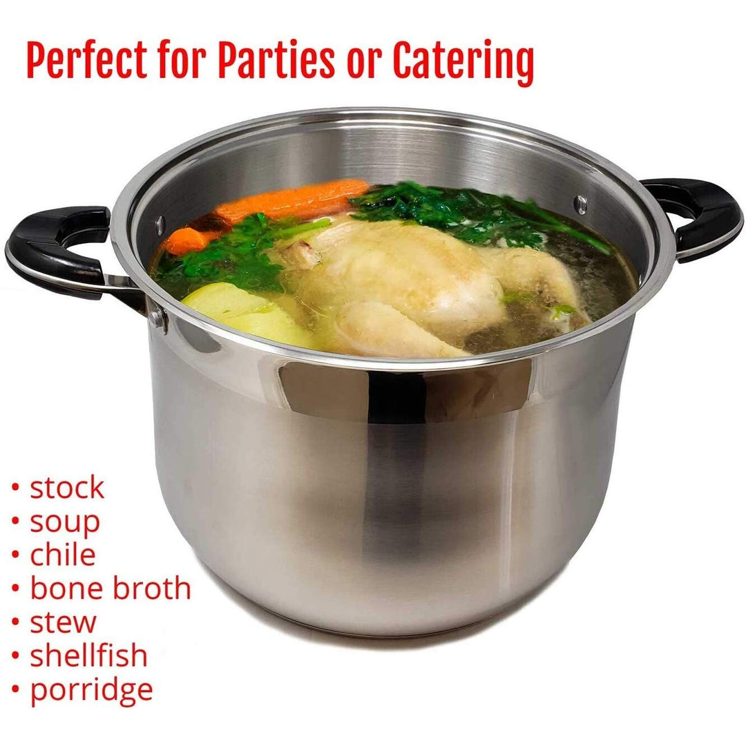 20 Qt Stainless Steel Tri-ply Heavy Duty Gourmet Stock Pot Grey - Diamond Home USA