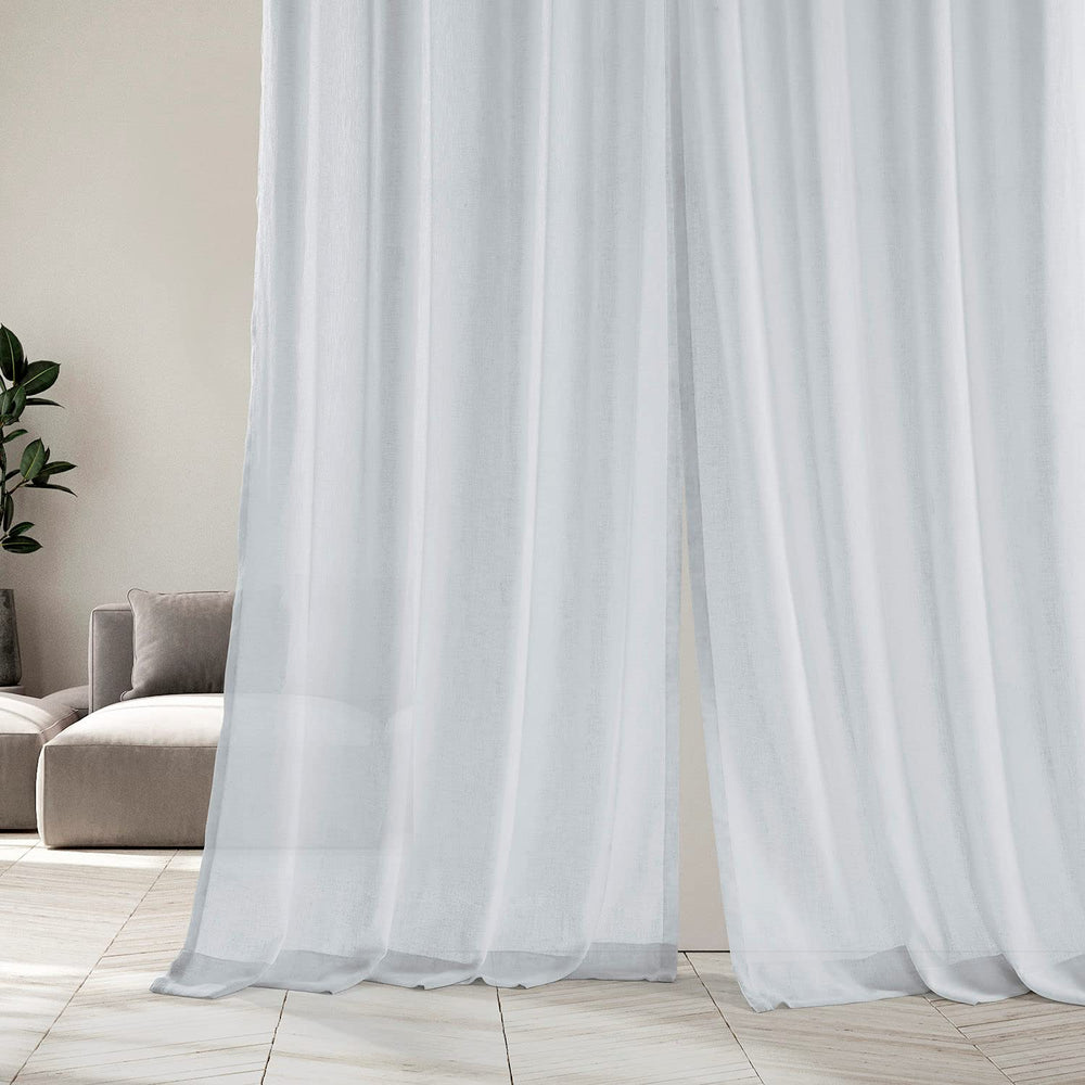 HPD Half Price Drapes Solid Sheer Curtains For Living Room Linen Texture 50 X 96 - Diamond Home USA