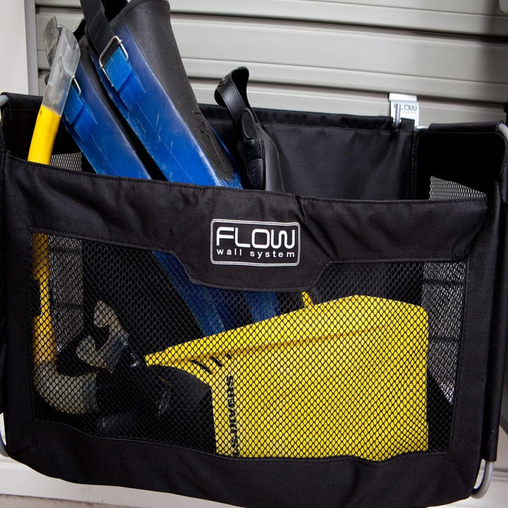 Flow Wall 4 Piece Slatwall Panel and 3 Soft Bins Storage Set For Garage - Diamond Home USA