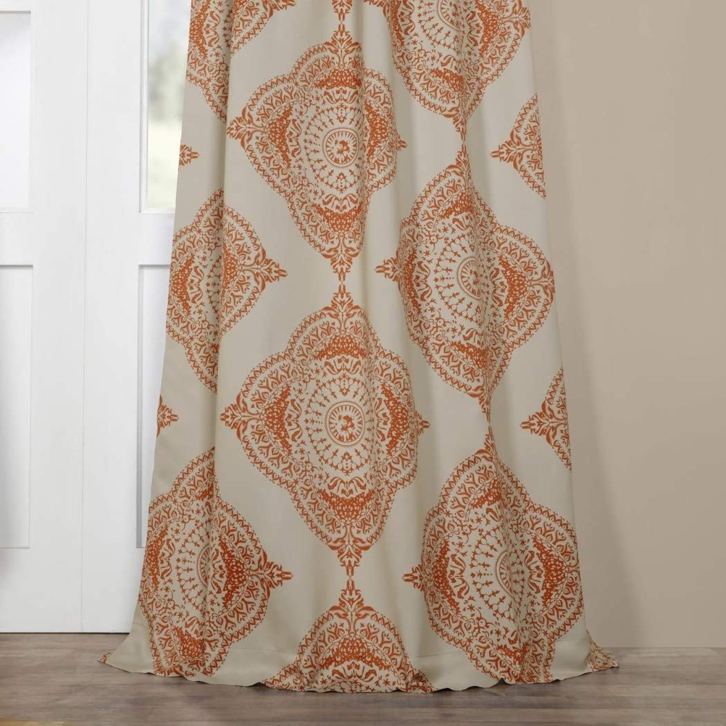 2 Piece Girls Burnt Moroccan Window Curtain 96 Inch Pair Panel Set