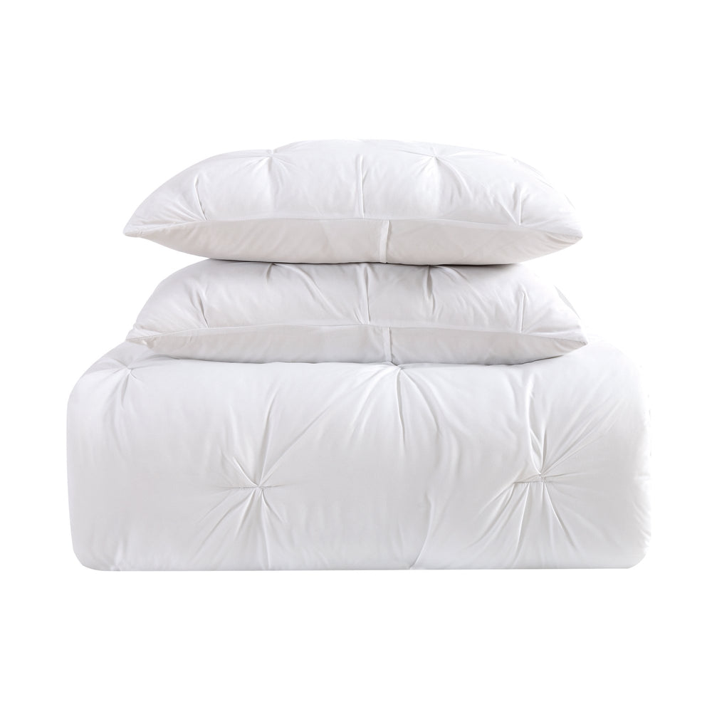 Truly Soft Everyday Pleated Duvet Set Full/Queen White - Diamond Home USA