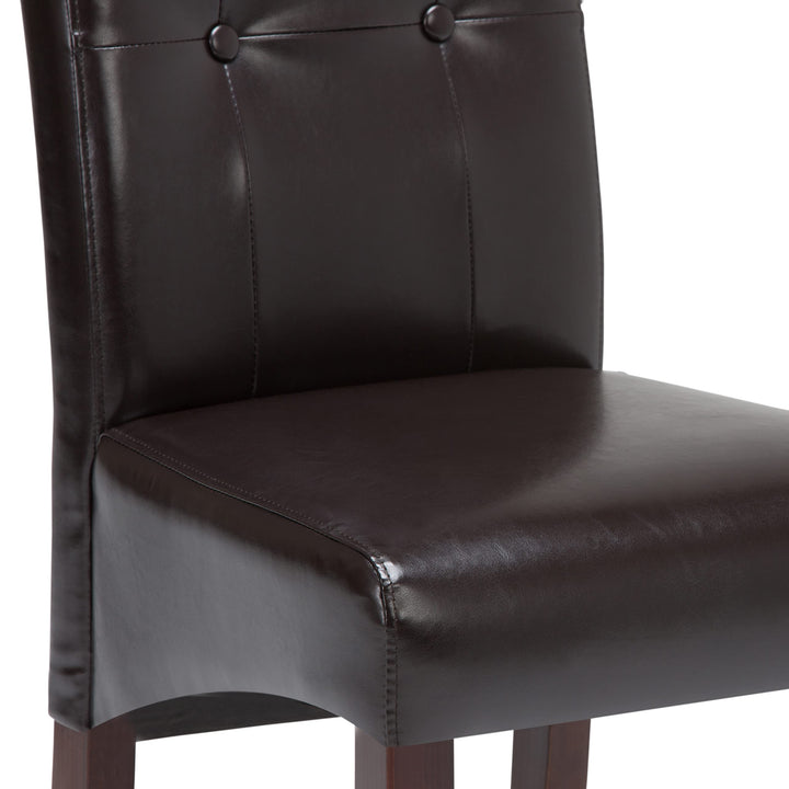 SIMPLIHOME Cosmopolitan Parson Dining Chair (Set of 2) Tanners Brown Faux - Diamond Home USA