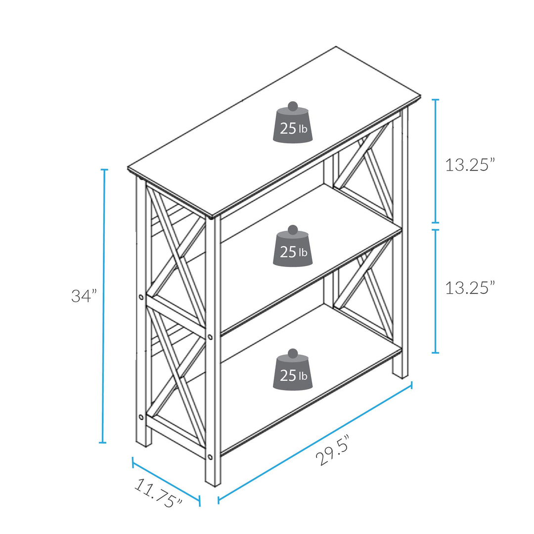 Casual Home Montego 3-Shelf Bookcase
