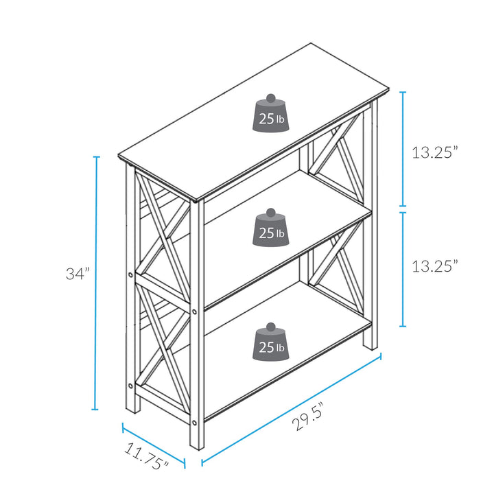 Casual Home Montego 3-Shelf Bookcase