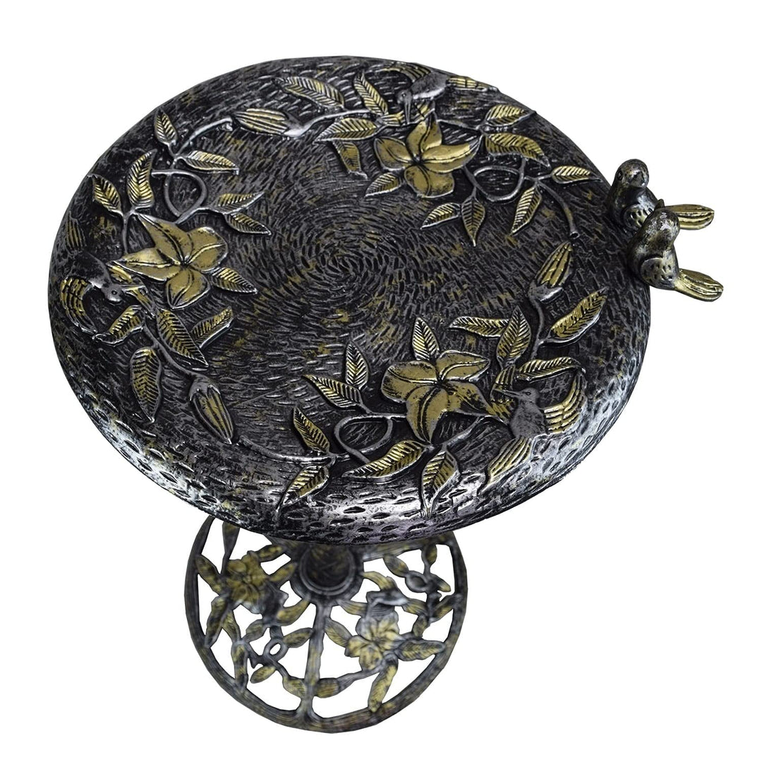 Oakland Living Metal Bird Bath with Singing Birds No Assembly Required - Diamond Home USA