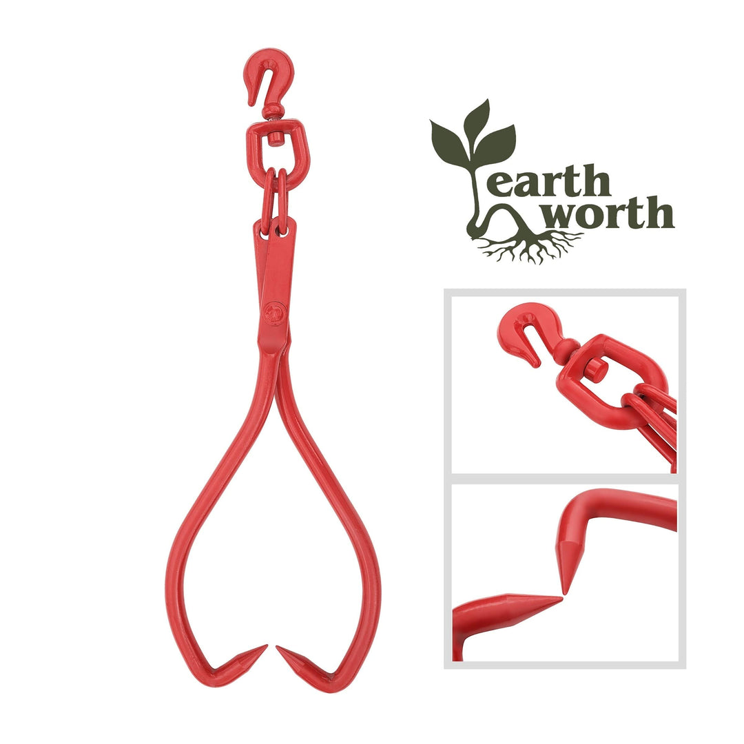 Earth Worth Skidding Swivel Tongs Red - 17" Steel - Diamond Home USA