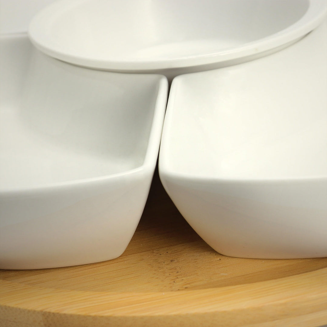 6 Piece Appetizer Serveware For Snacks And Condiments 12.25 X White Solid Casual - Diamond Home USA