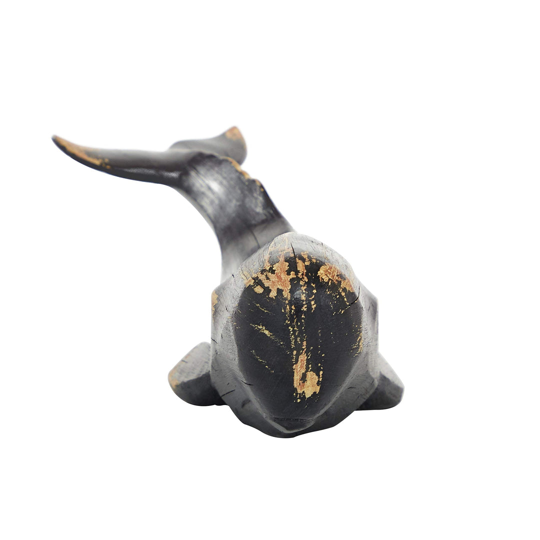 Black Polyresin Coastal Whale Sculpture 4 X 14 5 Resin - Diamond Home USA