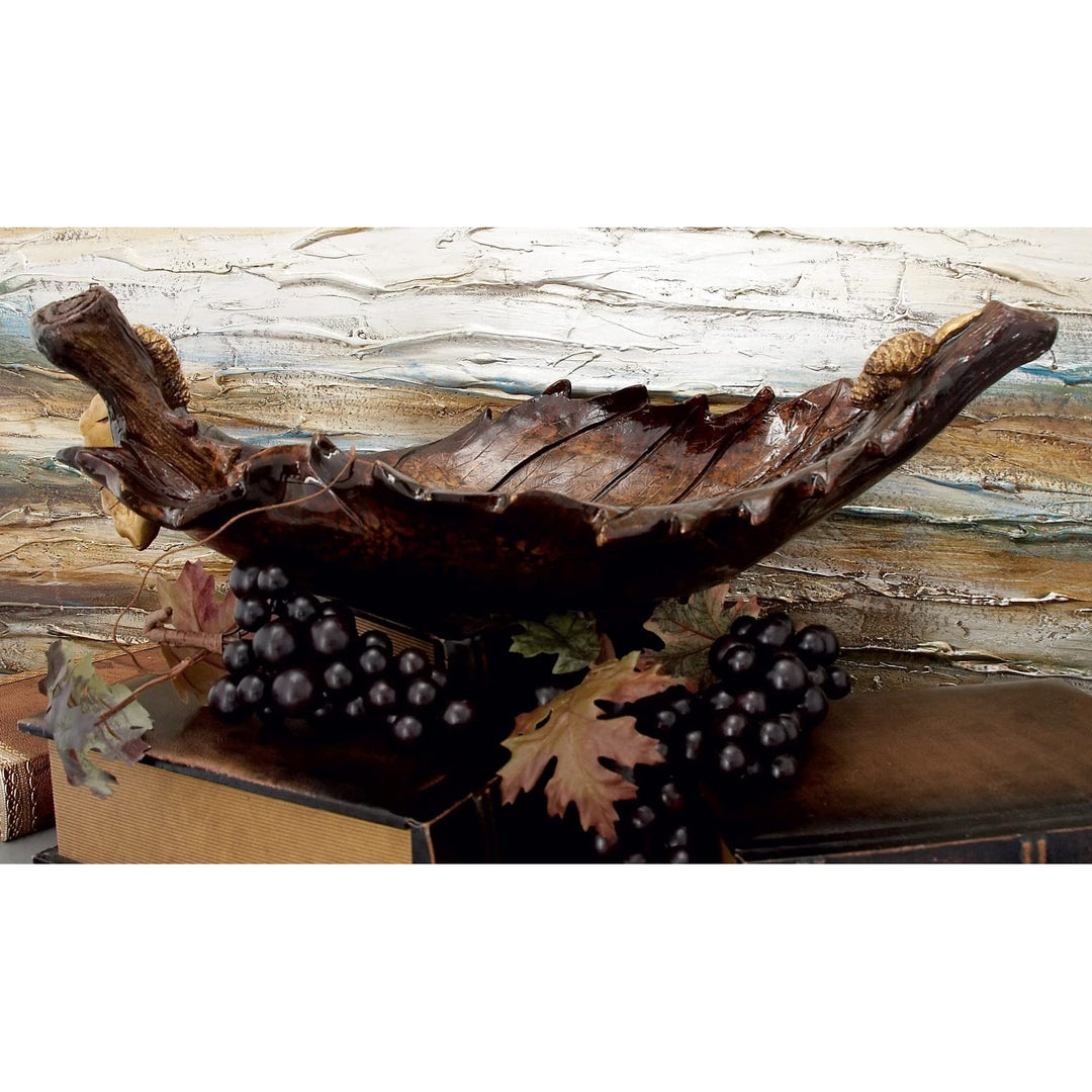 Bronze Polystone Traditional Decorative Bowl Nature 7 X 22 12 Solid Oval Plastic